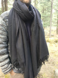 Long black mens scarf