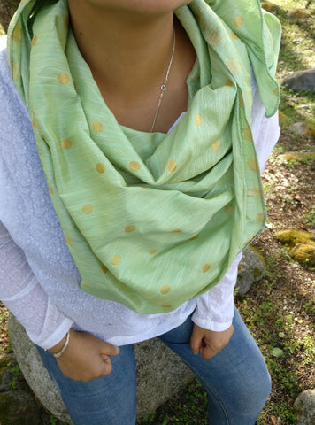 Mint Green Silk Scarf