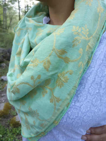 Mint Green Silk Scarf