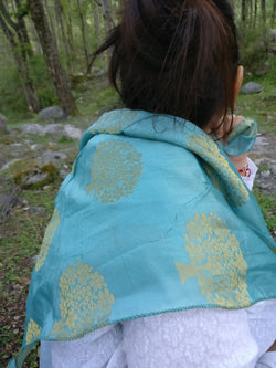 Turquoise Silk Scarf