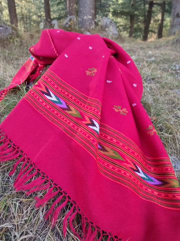 Handwoven tribal wool scarf