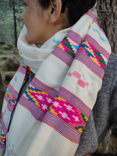 Handloomed tribal wool shawl