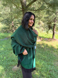 Dark green wool scarf