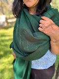 Dark green wool scarf