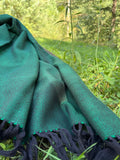 Dark green wool scarf