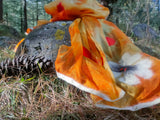 Yellow mulberry silk and felt scarf