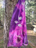 Purple mulberry silk and felt scarf