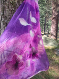 Purple mulberry silk and felt scarf