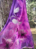 Purple mulberry silk and felt scarf