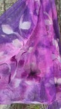 Purple mulberry silk and felt scarf