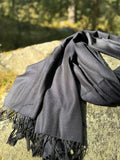 Black shawl in pure wool