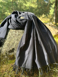 Black shawl in pure wool