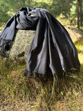 Black shawl in pure wool