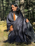 Black shawl in pure wool