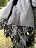Black shawl in pure wool