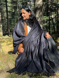 Black shawl in pure wool