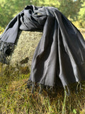 Black shawl in pure wool