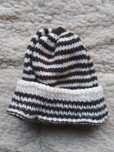 Hand knit woollen beanie