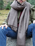 Brown oversized unisex wool throw