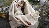 Wool blanket scarf off white