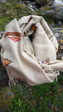 Wool blanket scarf off white