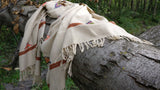 Wool blanket scarf off white