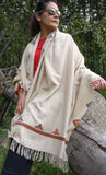 Wool blanket scarf off white