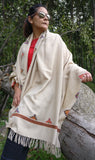 Wool blanket scarf off white