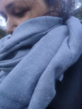 Steel grey wool scarf