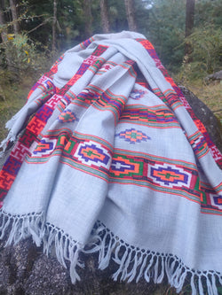 Handloom wool blanket scarf