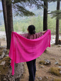 Hot pink silk wool scarf