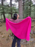 Hot pink silk wool scarf