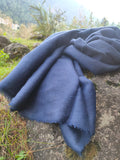 Indigo dyed Yak wool scarf
