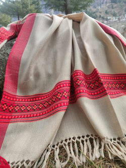 Oversized white wool scarf