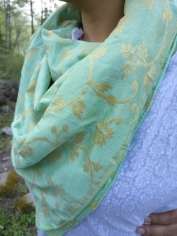 Mint Green Silk Scarf 