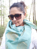 turquoise square scarf