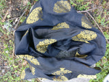 Black and Gold Brocade silk Scarf