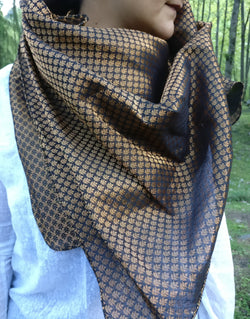 Black and Gold Silk Scarf