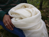 White merino wool shawl