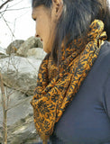 Pure Raw Silk Scarf in Royal Bronze