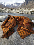 raw silk neck scarf