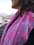 Pure floral Chiffon Silk Scarf