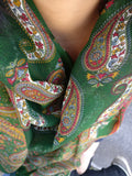 Indian Paisley Chiffon Silk Scarf