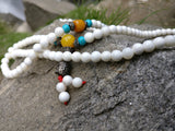White Agate 108 gemstone prayer beads