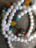 White Agate 108 gemstone prayer beads