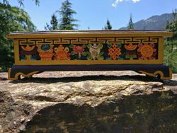 handcarved incence holder with 8 auspicious buddhist symbols
