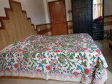 Himalayan crewel design bed spread
