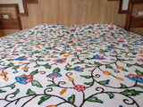Himalayan crewel design bed spread