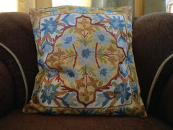 Himalayan silk crewel cushion cover