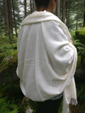White merino wool shawl
